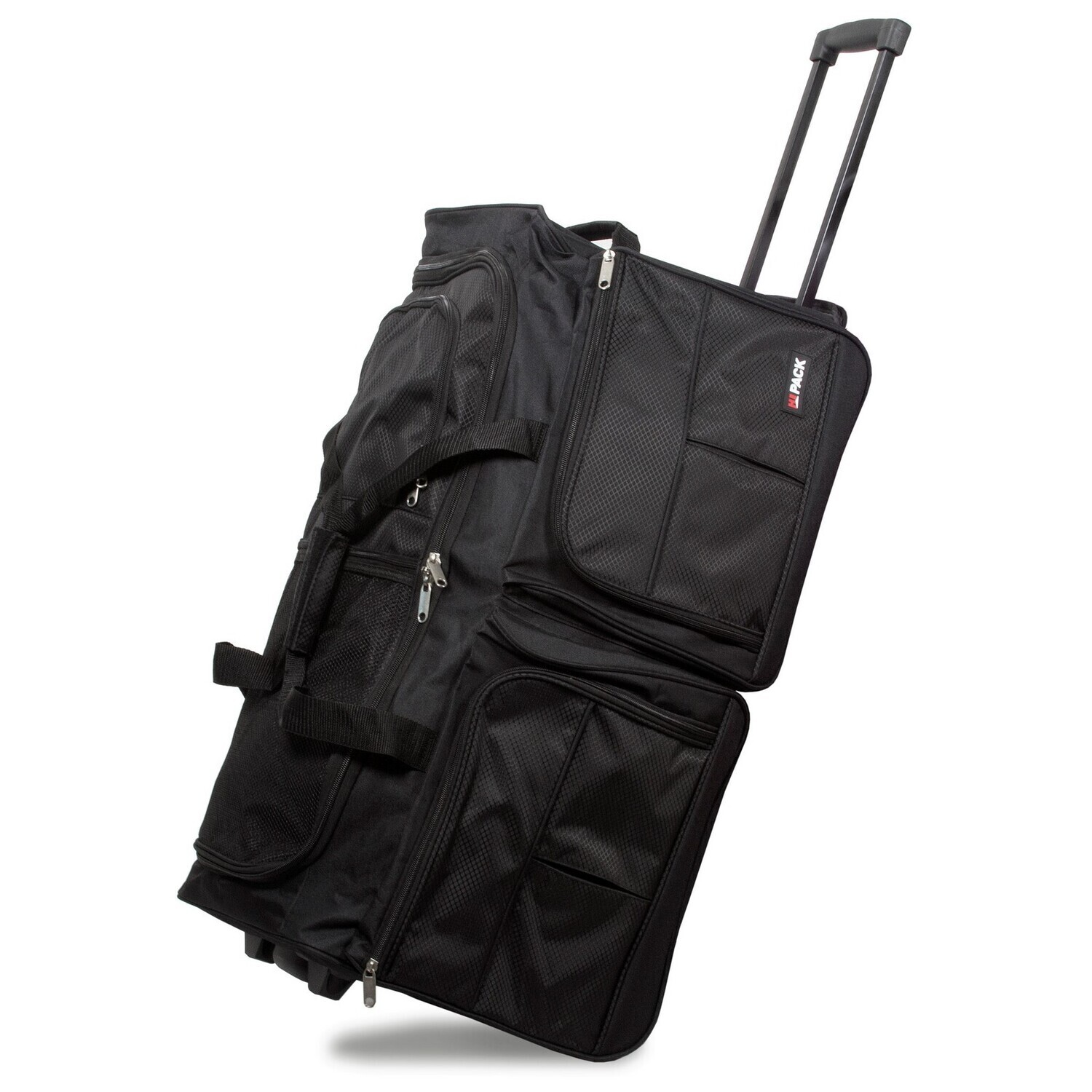 Rolling Duffel Bag Heavy Duty - Travel Duffle Bag with Wheels - Black - 28" x 15" x 14"