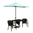 thumbnail image 1 of Outdoor Wicker Table Set with Umbrella - Patio Furniture Set - Balcony Conversation Set - Java Color, 1 of 7