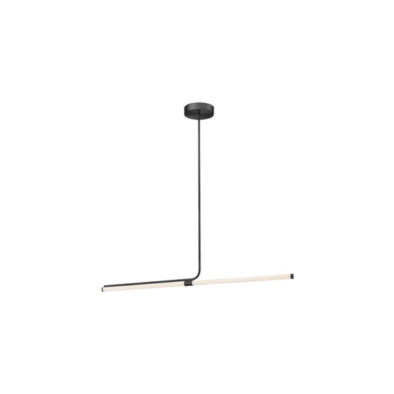 Homestock Neo-Classical Nostalgia 24W Horizontal Pendant, Matte Black W/ White Acrylic Diffuser