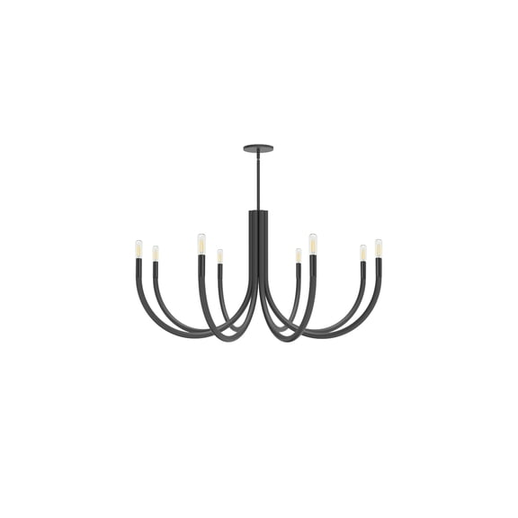 Homestock Neo-Classical Nostalgia Incandescent Chandelier, 8 Light Incandescent Chandelier, Matte Black