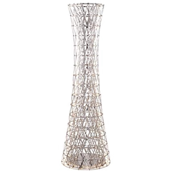 Homestock Nordic Haven Led Floor Lamp, Metal Material, Floor Mount, Corded Electric Power Source, Chrome Embellishment, 63.78 X 20.47 X 20.47 Inches