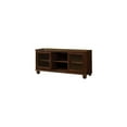 thumbnail image 1 of HomeStock Nordic Haven TV Stand in Walnut - 58" x 19" x 26", 2 Glass Doors & 2 Media Compartments, Transitional Style, Elegant Wood Finish, 1 of 1