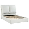 thumbnail image 1 of Homestock Old World Charm Upholstered Panel Bed, White Queen, 67.75"W x 96.25"D x 56.75"H, Plush Fabric, 600 Lb Capacity, 1 of 6