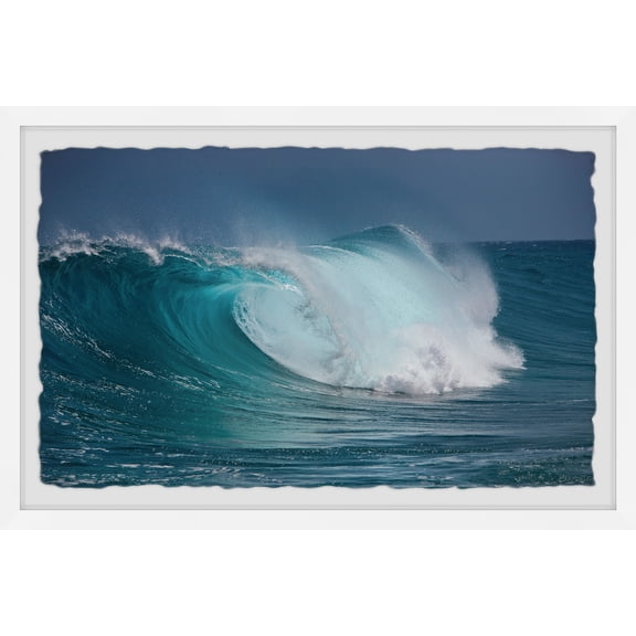 Coastal Wave Canvas Wall Art Print - Ocean Blue Turquoise Painting - Framed Home Decor - Large Wall Decor