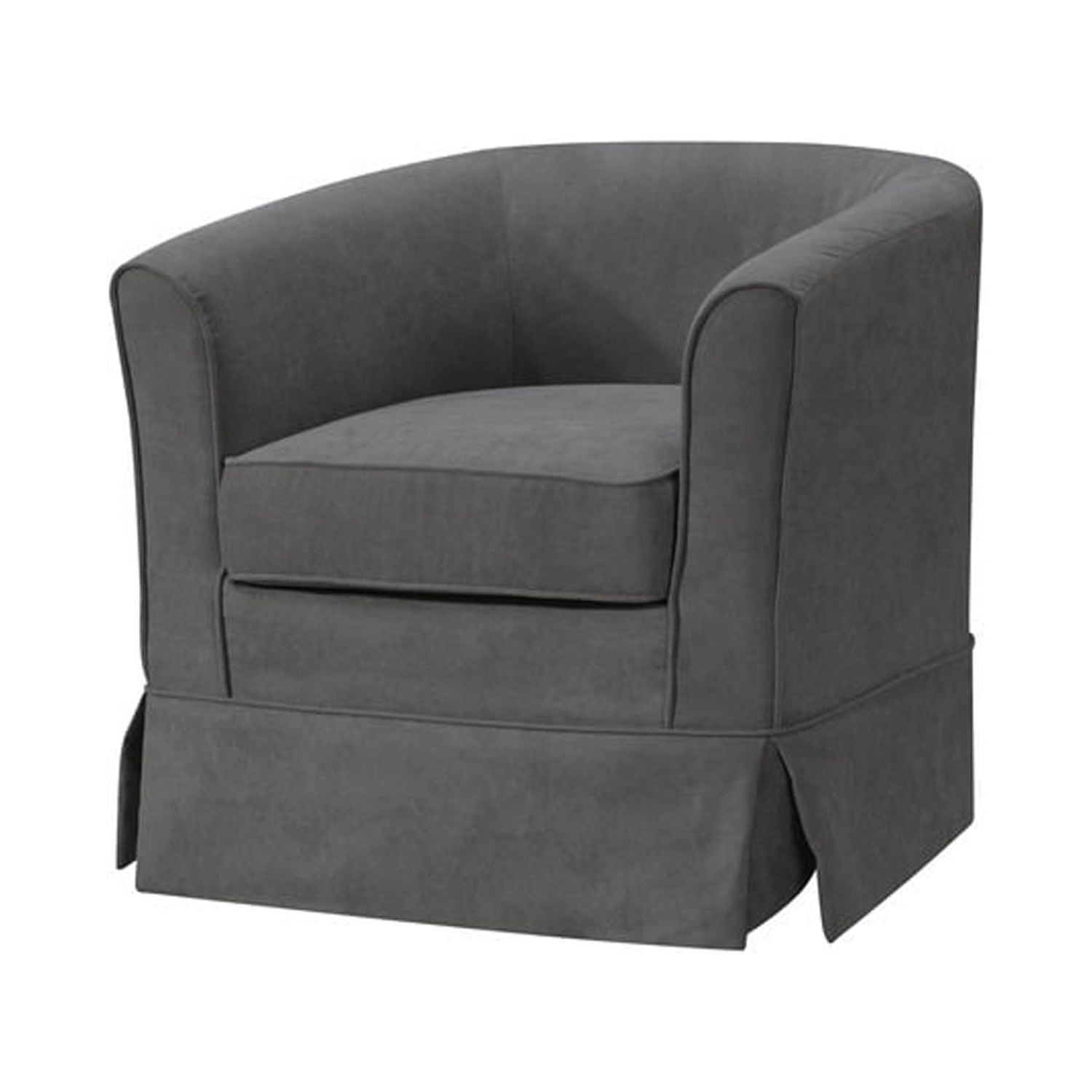 Tucker 28" Steel Gray Woven Fabric Swivel Barrel Accent Chair