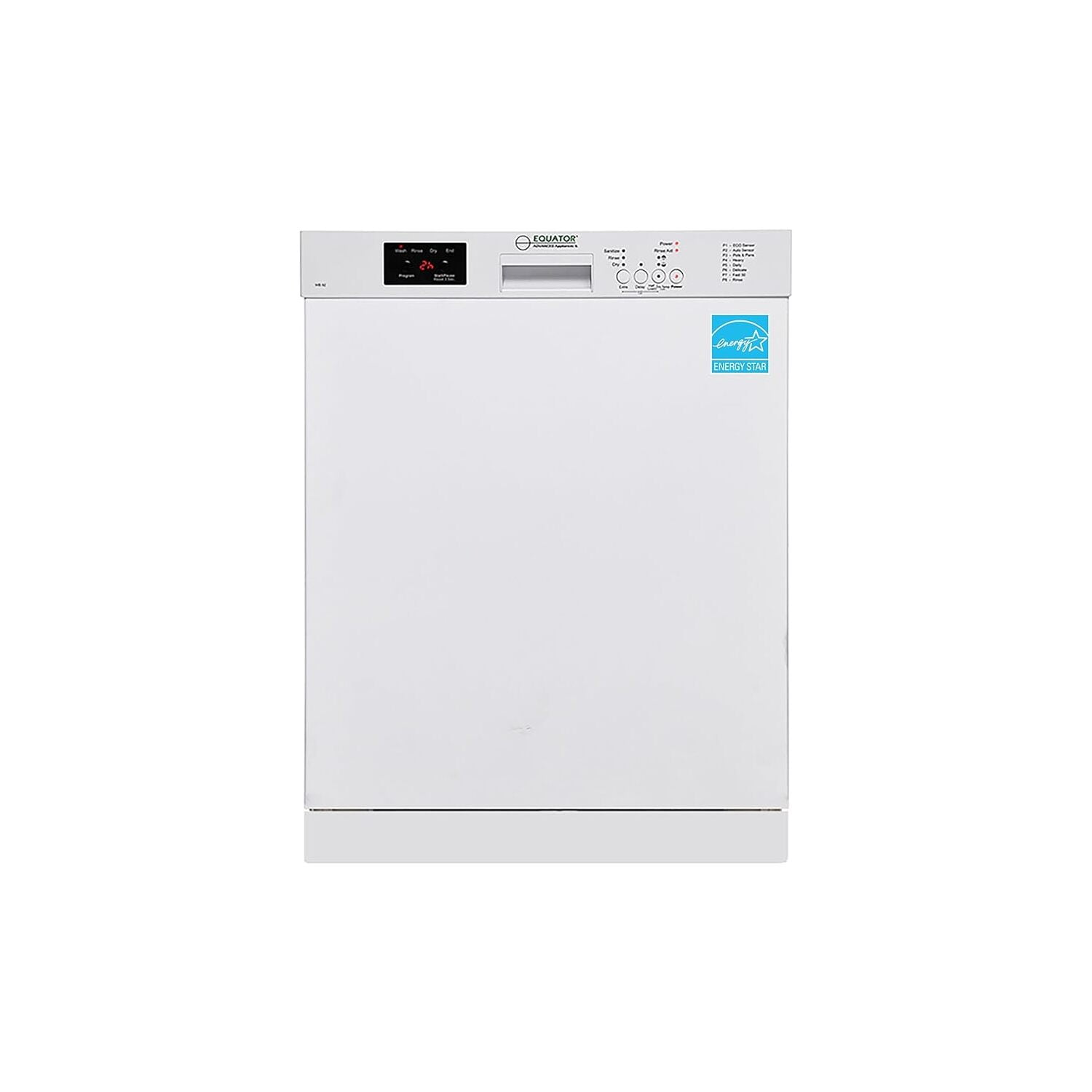 Homestock Renaissance Refinement Appliances Front Control 24-In Built-In Dishwasher (White) 22.4"D X 23.5"W X 32.3"H, Adjustable Tine, Auto Program, Adjustable Rack - Length:164-Length:164