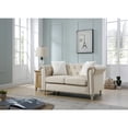 thumbnail image 1 of HomeStock Coastal Cottage Loveseat, 60" x 34" x 30" Jeweled Tufted Micro Suede with Pocketed Coil Seats for Comfort-Color:Beige, 1 of 5