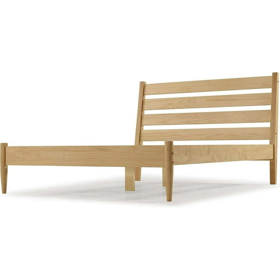 Twin Size Platform Bed with Storage - Solid Wood Slat Bed, Underbed Drawers, Guard Rail, Scandinavian Style