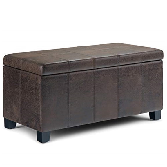 Homestock Renaissance Revival 36 Inch Wide Rectangle Storage Ottoman Bench