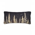 thumbnail image 1 of Homestock Renaissance Revival Rustic Rectangular Lodge Decorative Throw Pillow with Forest Pattern in Deep Charcoal, Shades of Slate Gray, Khaki and Soft Gold, 1 of 1