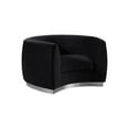 thumbnail image 1 of Homestock Modern Motifs Modern, Contemporary Velvet Upholstered Chair with Stainless Steel Base in Rich Metallic Finish, Living Room Furniture-Color:Black and Chrome,Size:Armchair, 1 of 10