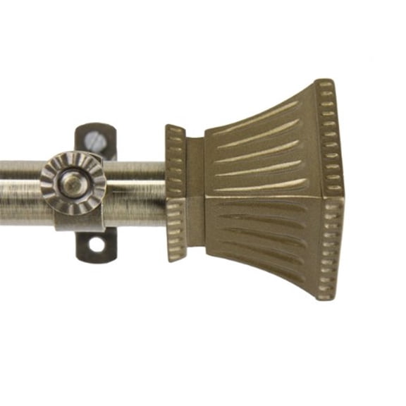 Decorative Window Curtain Rod - Tension Rod, Adjustable, Antique Brass Finish, Home Decor