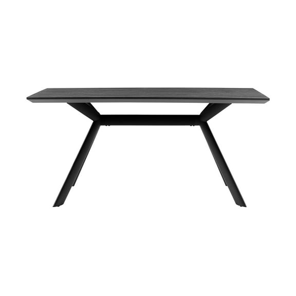 Rectangular Dining Table - Light Gray Tabletop with Black Base - Modern Dining Room Furniture