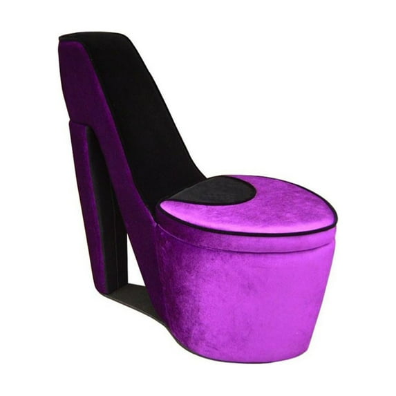Homestock Renaissance Romance Pink/Black High Heels Storage Chair