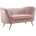 thumbnail image 1 of Homestock Renaissance Romance Pink Velvet Loveseat, 1 of 1