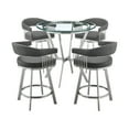 thumbnail image 1 of Counter Height Dining Set - Stainless SteelFaux Leather Bar TableStool Set, 1 of 1