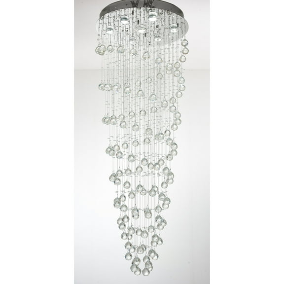 Retro Chrome Chandelier - Dimmable Hanging Light Fixture - Modern Dining Room Ceiling Light