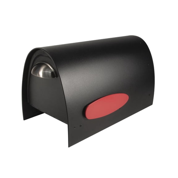 Modern Black Postbox - Medium Mailbox, Secure Stainless Steel Postbox for Home, Outdoor Mail Storage