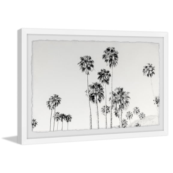 Retro Palm Tree Wall Art Print - California Trees Framed Painting - 30x20" Home Decor