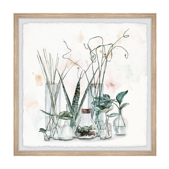 Retro Revival Glass Art Print - 12x12 Wall Decor - Living Room, Bedroom, Office - Framed Painting