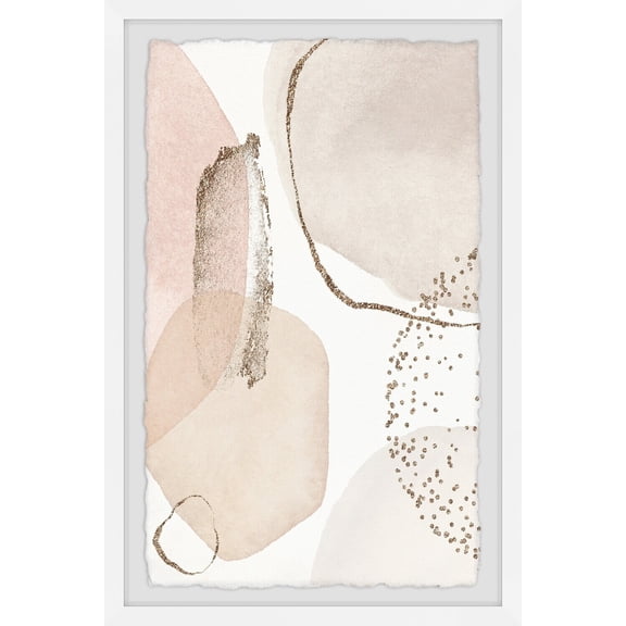 Abstract Canvas Wall Art Print - Modern Home Decor, Beige Painting, Framed Canvas Art, Large Wall Decor 18x12