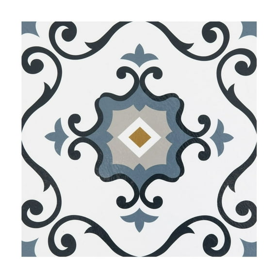 Homestock Rococo Radiance 12x12 Self-Adhesive Vinyl Floor Tile, Slate ...