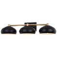 thumbnail image 1 of Homestock Rococo Radiance 3 Light Black And Brass Mid Century Modern Dome Bathroom Vanity Fixture, 1 of 5