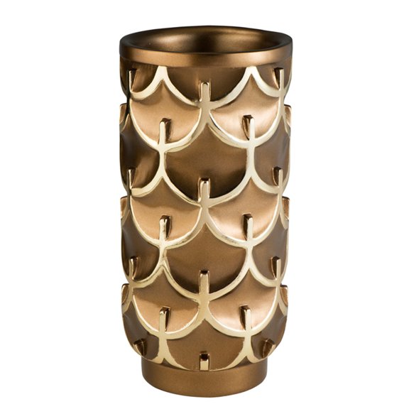 Decorative Owl Vase - 7" Wide X 14.25" Tall - Home Accent Decor - Golden Resin Figurine