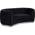thumbnail image 1 of Homestock Rococo Radiance Black Velvet Loveseat, 1 of 10