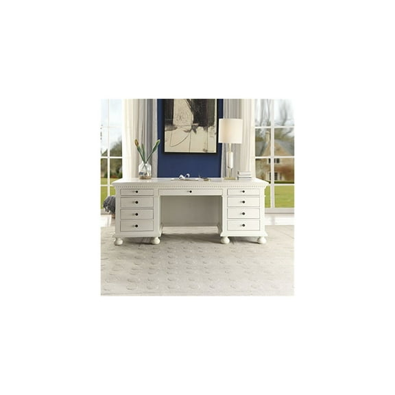 Homestock Rococo Radiance Executive Desk, Cream