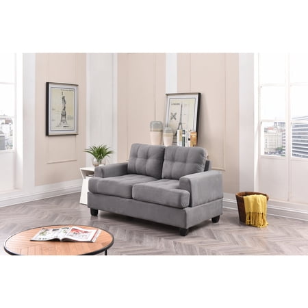 Homestock Rococo Radiance Loveseat , Gray