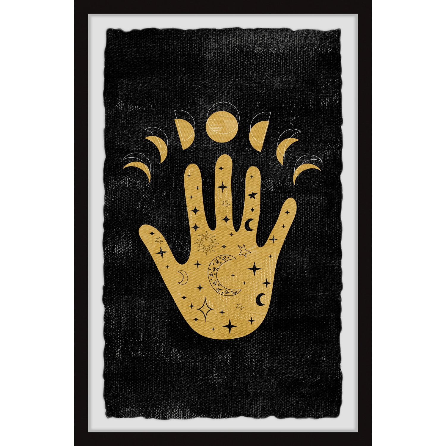 Palm Astrology Wall Art Print - 36x24 Framed Painting - Modern Abstract ...