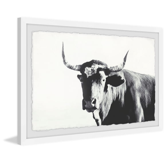 Steer Face Wall Art Print - 24x36 Inch Framed Painting - Modern Home Decor - Abstract Digital Art