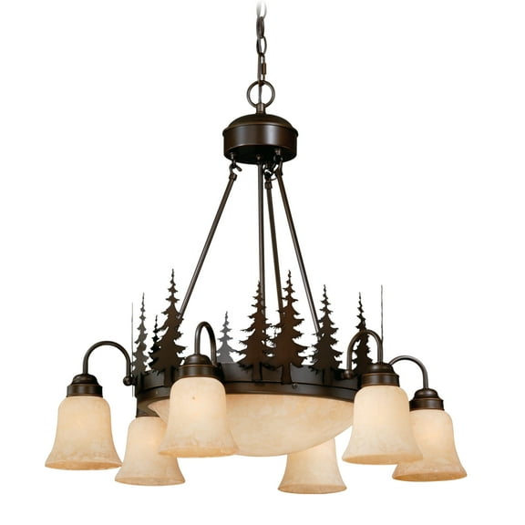 Homestock Rococo Romance 9 Light Bronze Rustic Tree Chandelier