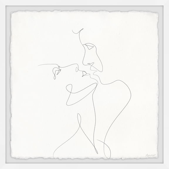 Romantic Wall Art Canvas Print - Kissing Faces Painting, Home Decor, Large Canvas Art, Modern Wall Decor 18x18