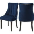 thumbnail image 1 of Homestock Rococo Romance Navy Velvet Dining Chair, Set of 2, 1 of 1