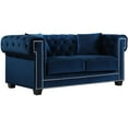 thumbnail image 1 of Homestock Rococo Romance Navy Velvet Loveseat, 1 of 1