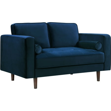 Homestock Rustic Ranch Navy Velvet Loveseat