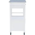 thumbnail image 1 of Kitchen Island Cart with Granite Top, Towel Bar & Locking Wheels - Rustic Ranch Storage Island - White MDF & Metal, 1 of 1