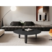 Rustic Coffee Table - Smoke Oak Finish, Birch Base, Living Room Accent Table