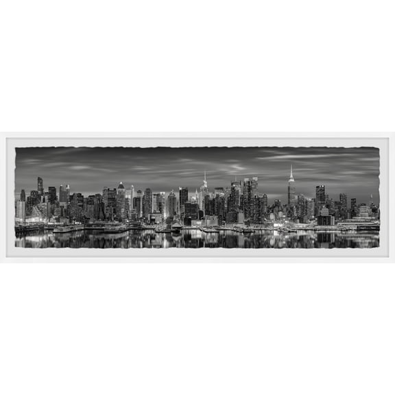 NYC Skyline Wall Art - Framed Cityscape Print - Modern Home Decor - Abstract Painting - Contemporary Wall Decor