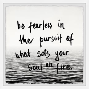 Framed Canvas Wall Art Print - Soul on Fire Ocean Photo - Large Modern Home Decor 24x24