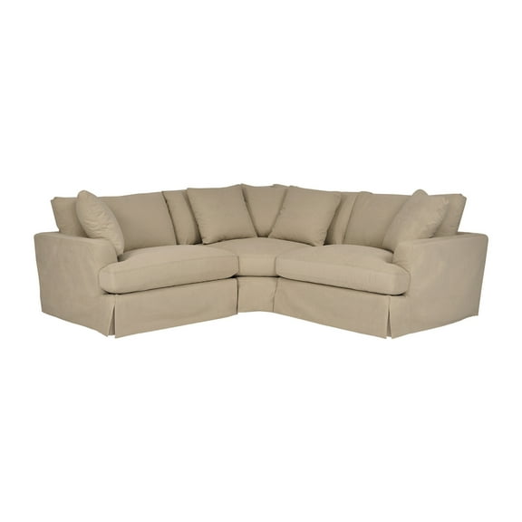 Homestock Rustic Refinement Upholstered 3 Piece Sectional Sofa in Brown