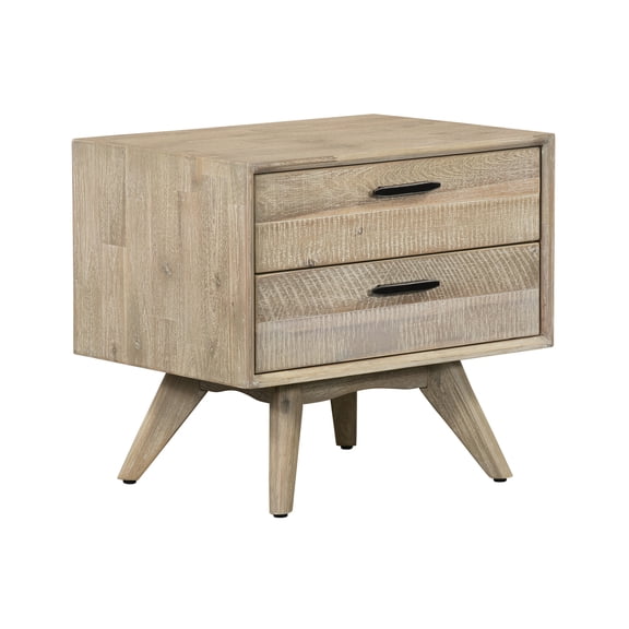 Homestock Rustic Retreat Acacia 2 Drawer Night stand