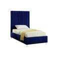 thumbnail image 1 of Homestock Rustic Retreat Navy Velvet Twin Bed, 1 of 7