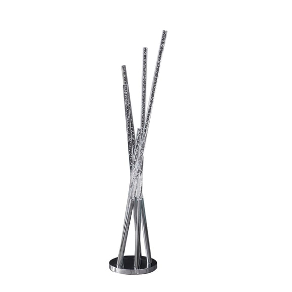 Homestock Rustic Revival 48.75" In Carina Modern 5 Acrylic Upright Legs Stix Silver Metal Floor Lamp