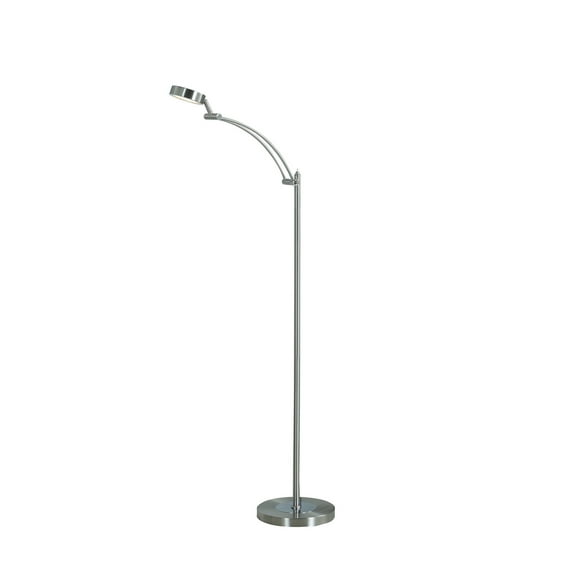 Adjustable Floor Lamp - Silver Task Lamp for Reading, Living Room, Office - 54 Inch Tall
