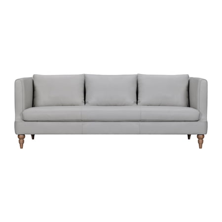 Modern Leather Sofa 85 InchDove Gray Living Room Couch