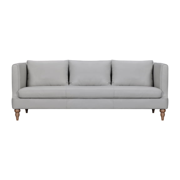 Modern Leather Sofa 85 InchDove Gray Living Room Couch
