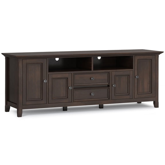 Homestock Rustic Romance Solid Wood Wide Transitional Tv Media Stand